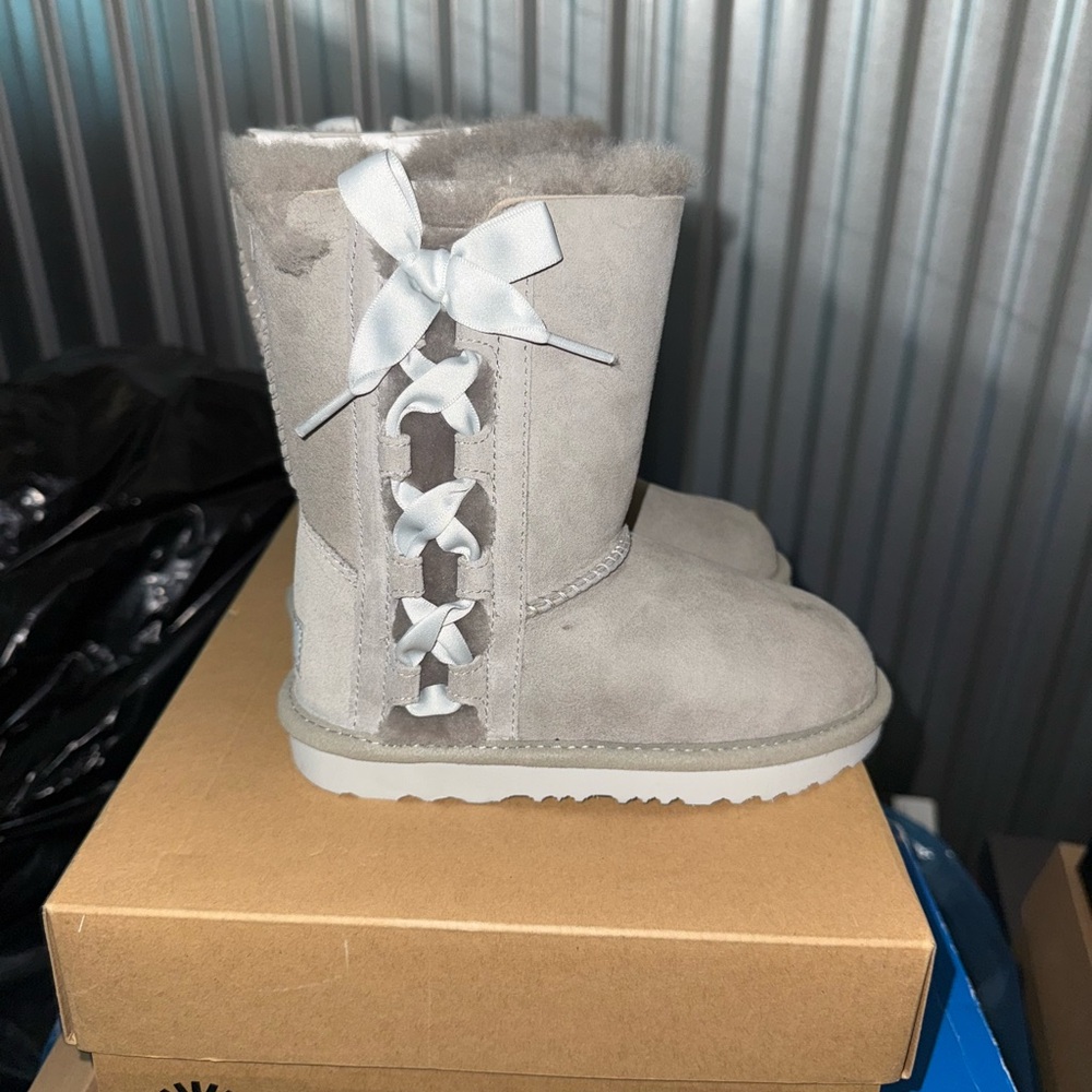 UGG Light Gray Boots with lace up detail PALA sz 12